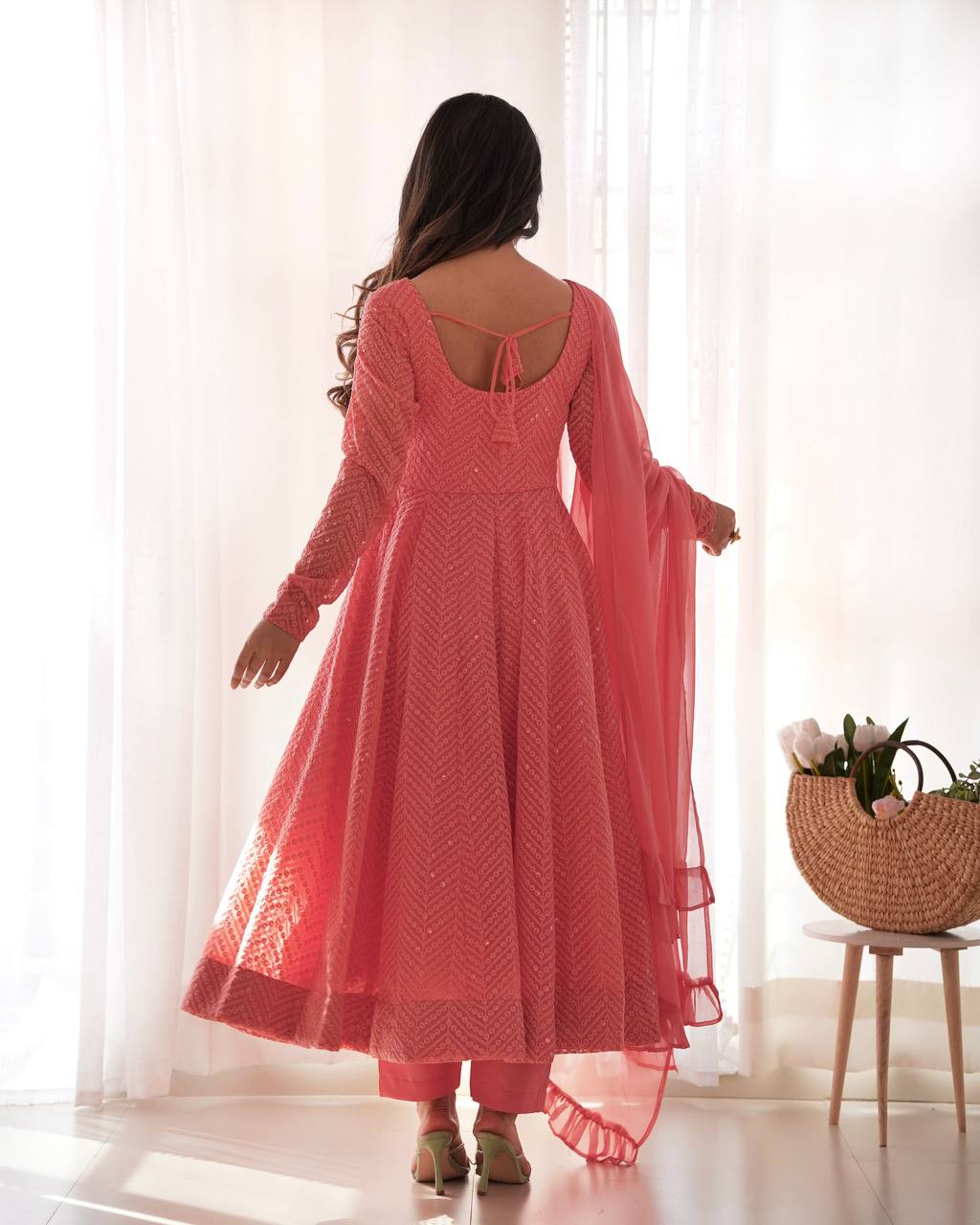 ✨ Elegant Lucknowi Anarkali Set ✨